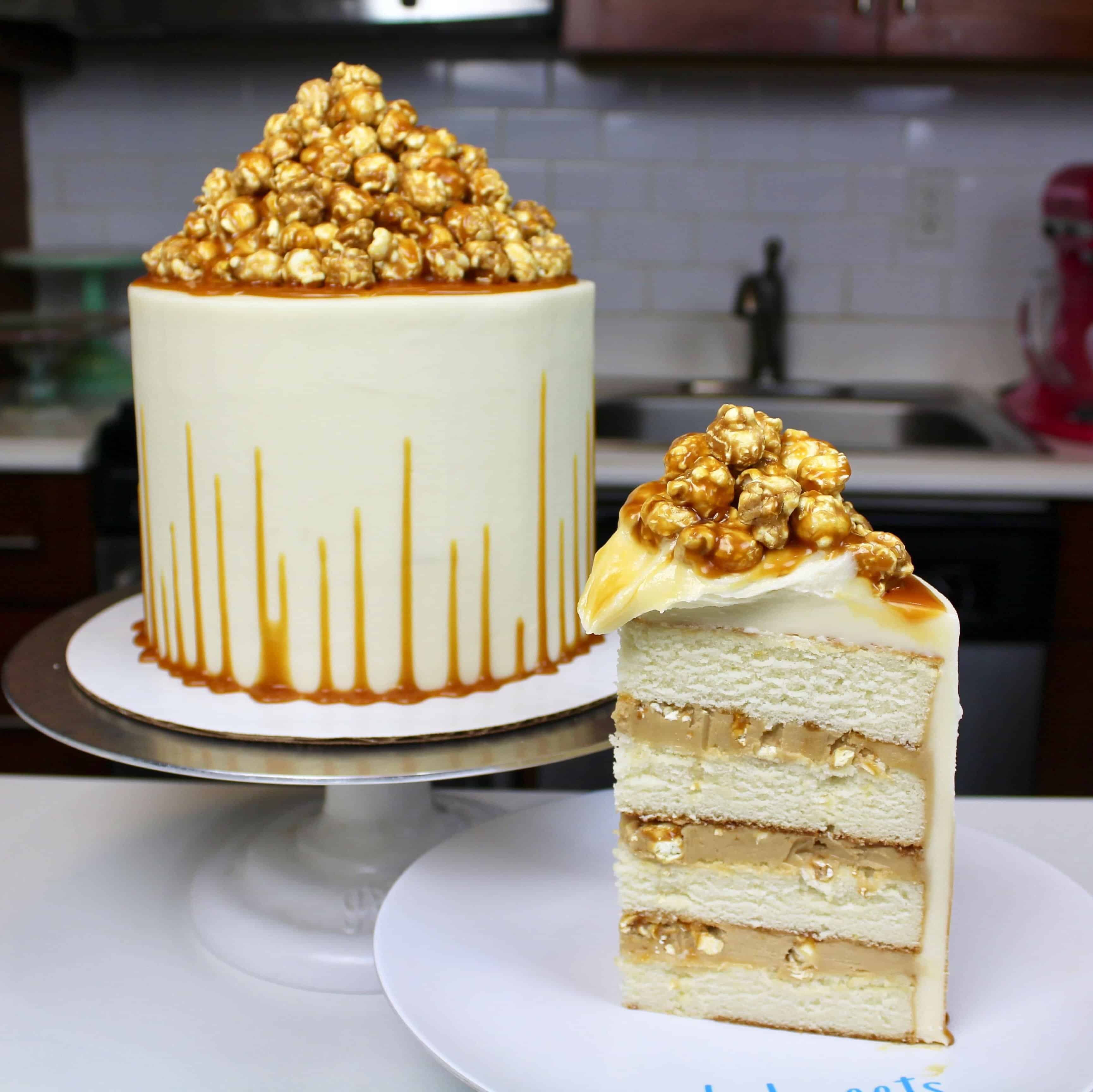 焦糖玉米蛋糕颠倒焦糖滴