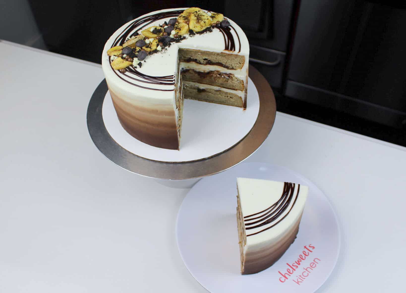 切蛋糕，nutella螺旋香蕉蛋糕v2