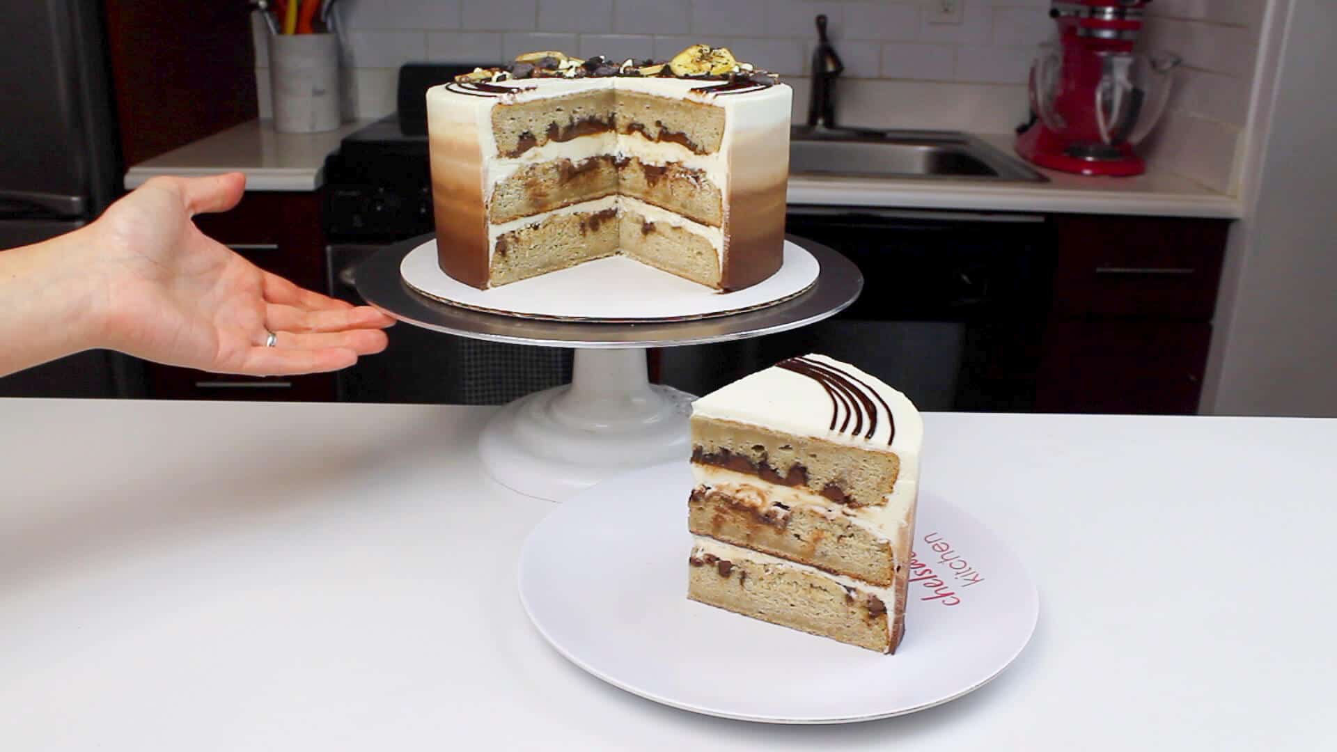 切蛋糕，nutella螺旋香蕉蛋糕