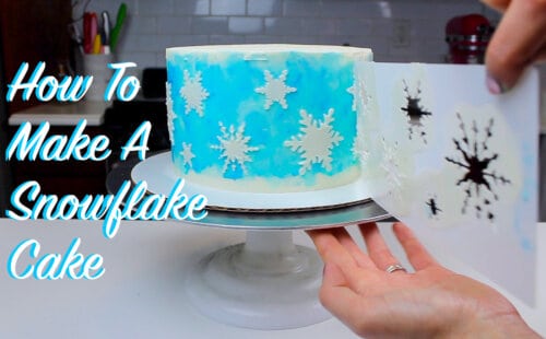 蓝色奶油蛋糕雪花照片