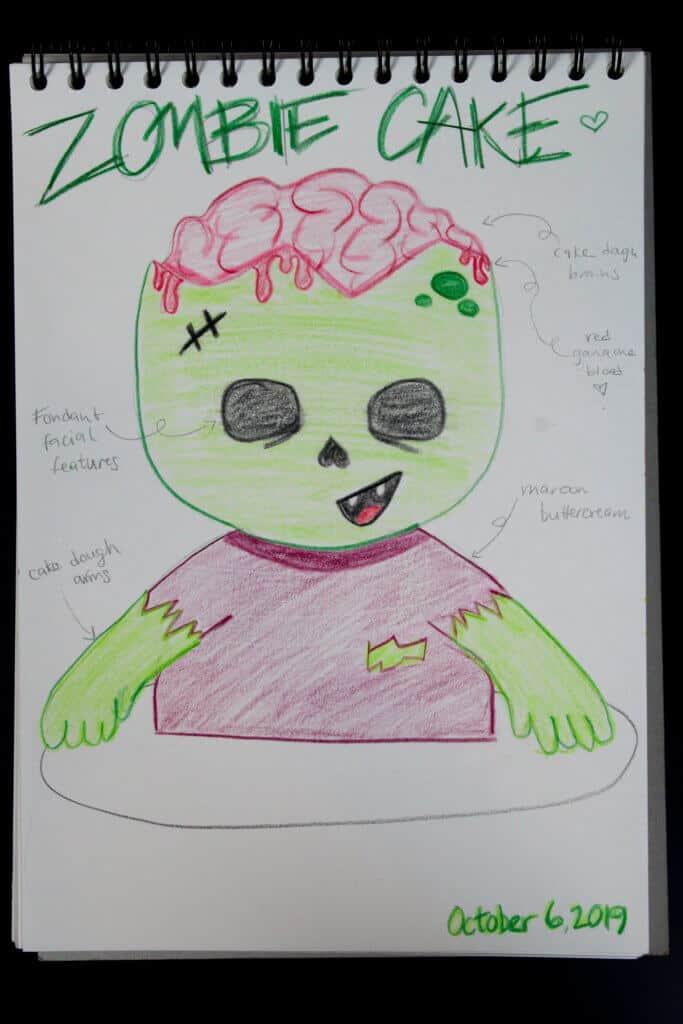 僵尸蛋糕素描的图像