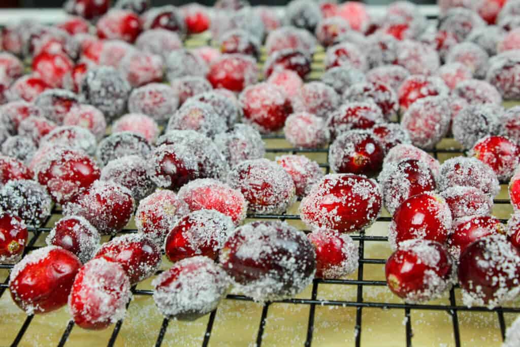 加糖的酸果蔓的形象，等待被添加到我的bundt蛋糕