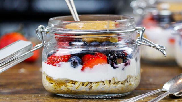 蛋白质的图像包装过夜燕麦没有蛋白质粉