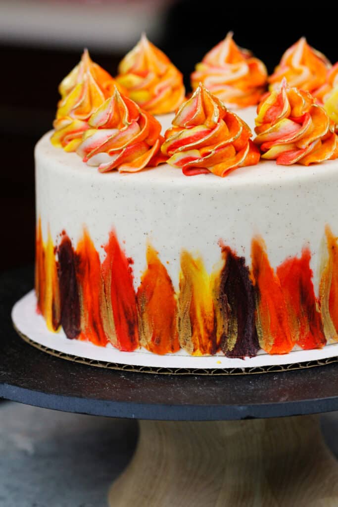 一个美丽的秋天香草蛋糕的形象