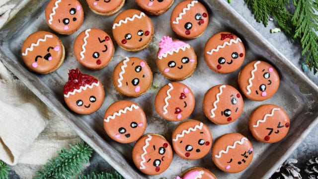 可爱的姜饼macarons的形象