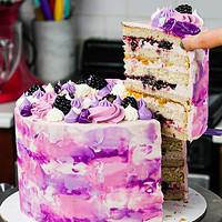 Image of a blackberry peach cake