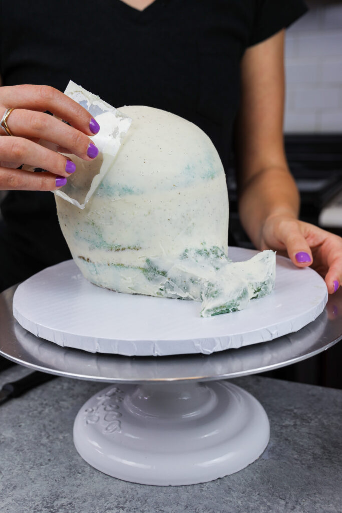 鲸鱼形状的蛋糕被面包屑包裹