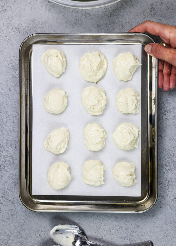 形象的芝士蛋糕填挖,准备用于东西饼干之前被冻结