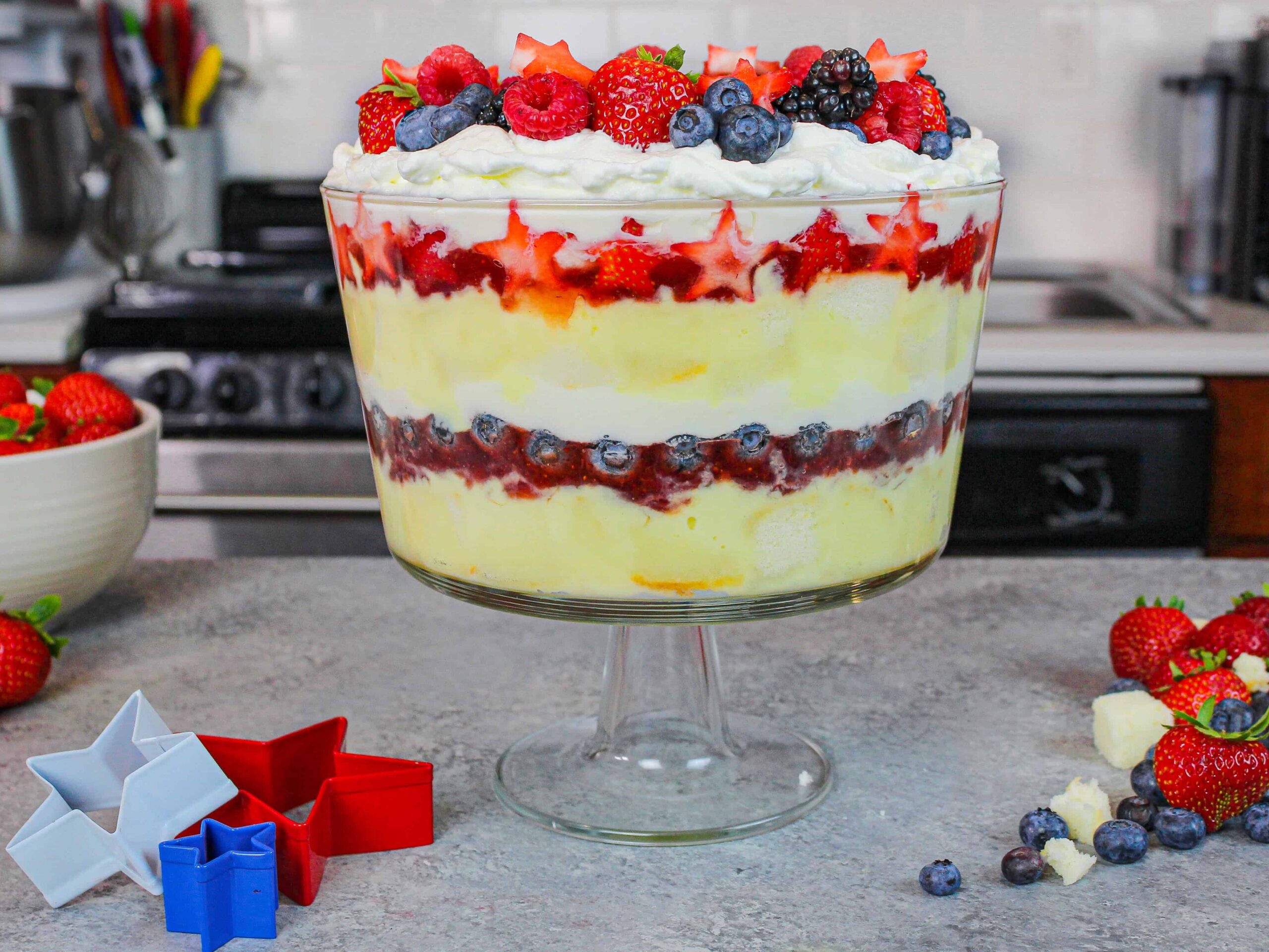 7月四日的爱国混合浆果琐事的形象